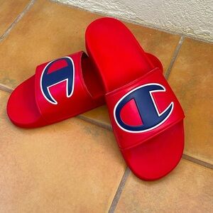 NWOB‎ Champion IPO Red Slides. Huge Logo size 8 men’s or 9 1/2 women’s